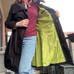 Soia & Kyo Belted Trench Coat with oversized c ollar